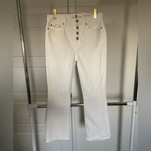 7 For All Mankind White High Rise Slim Kick Jeans